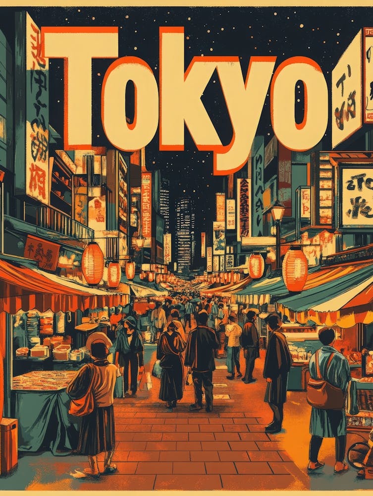Aihrgdesign A 1970s Inspired Travel Poster For Tokyo 1
