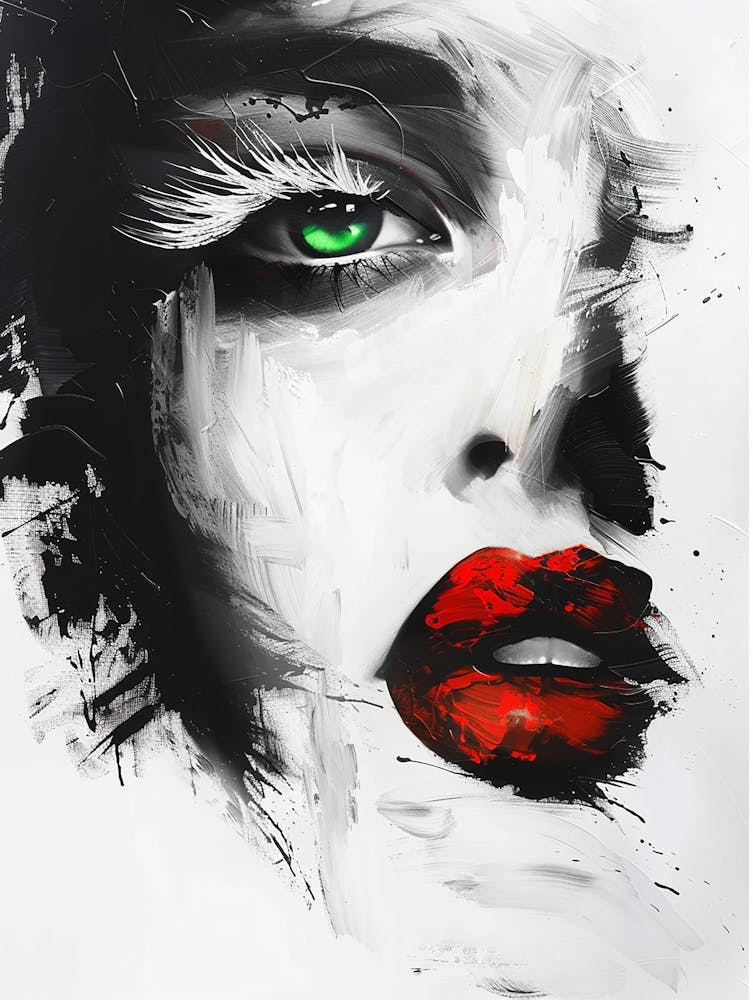 Woman With Red Lips