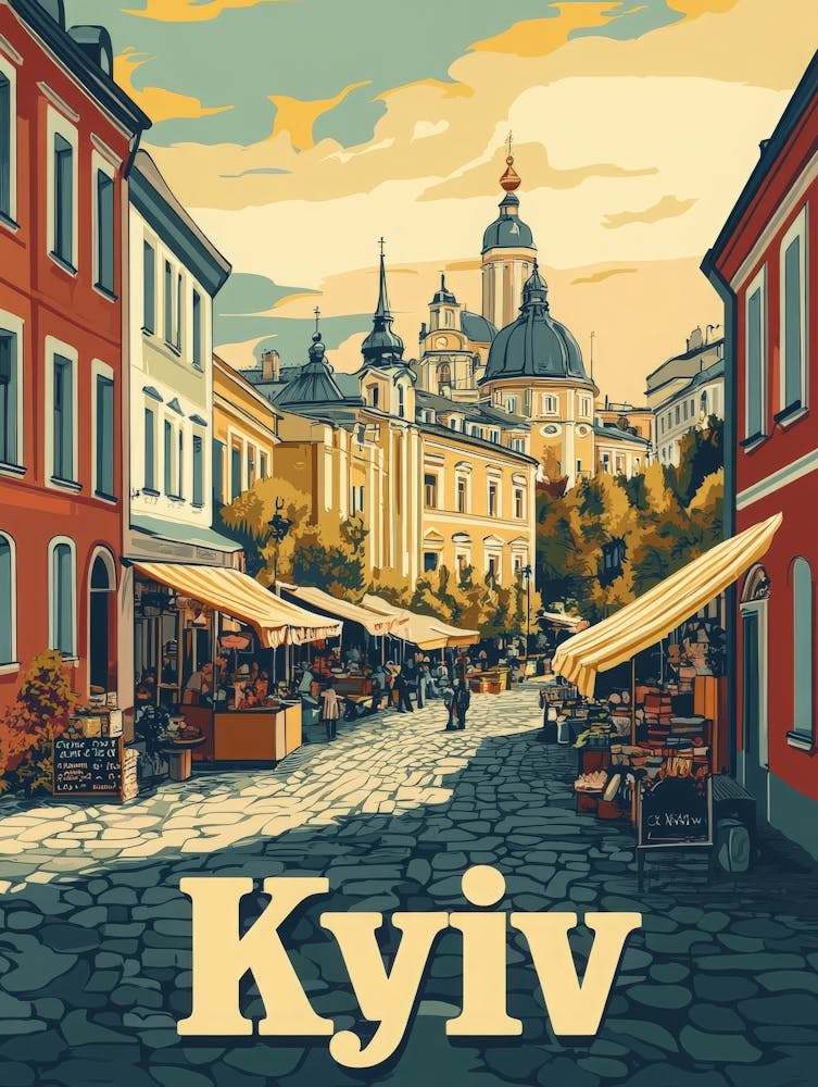 Aihrgdesign Ein Klassisches 1960er Reiseplakat für Kiew
