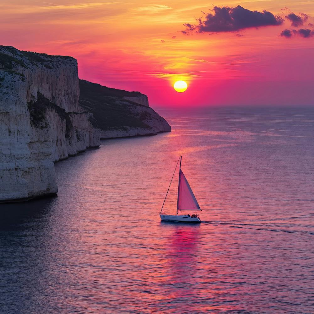 Sunset On The Coast Of Malta