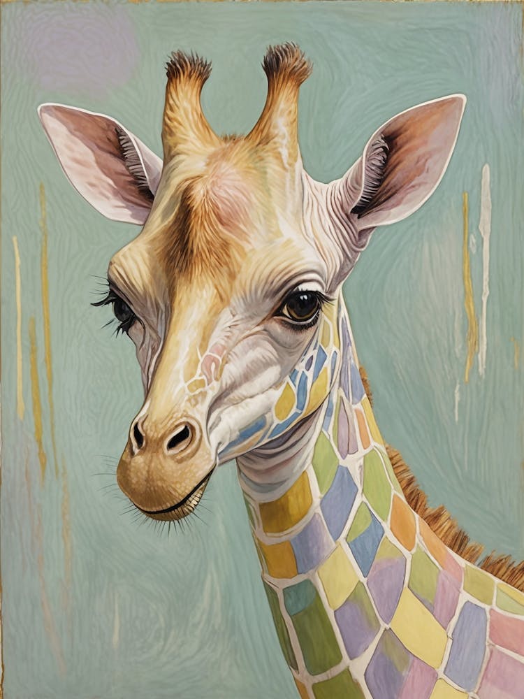 Pastel Rainbow Giraffe no3