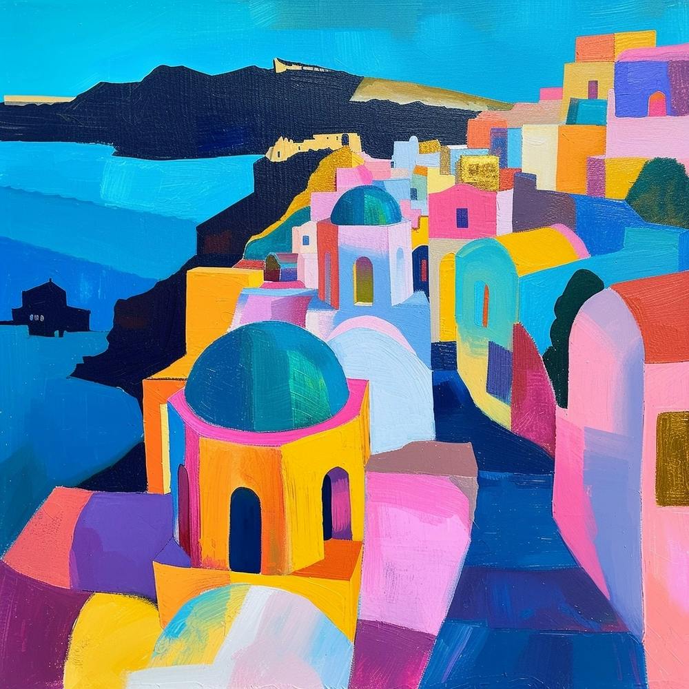 Abstract Travel Collection Santorini Greece 3