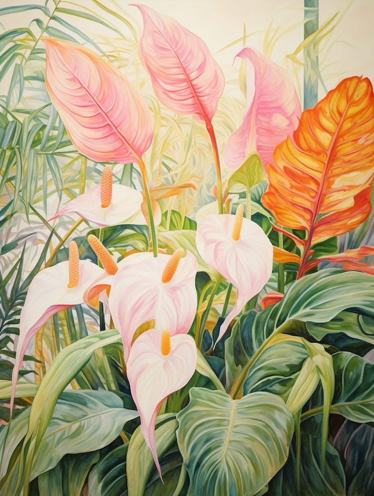Tropical Plant Painting Peace Lily 2