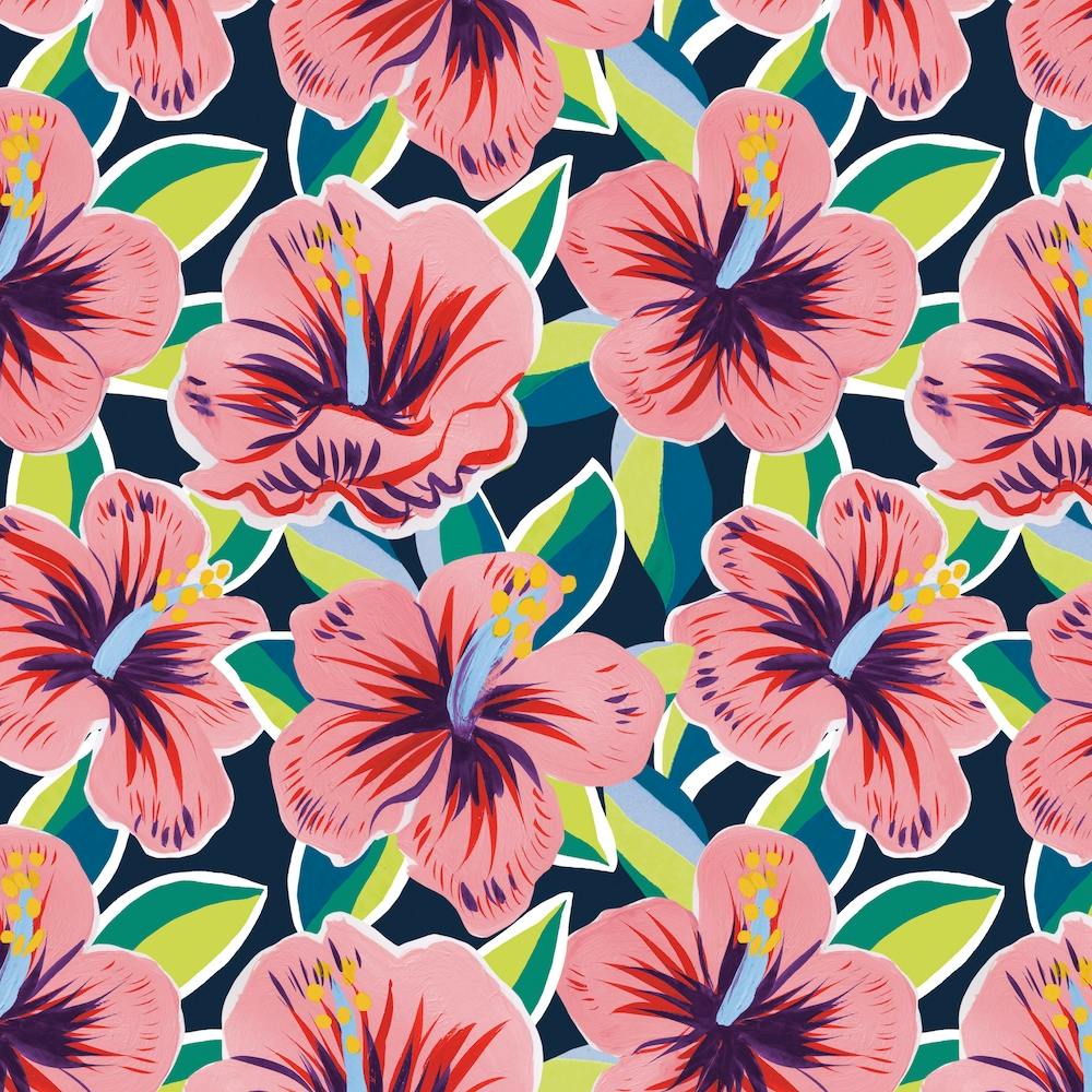 Hibiscus Print Square