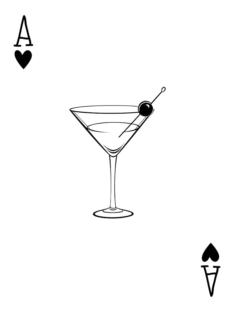 Martini Playing Card Poster