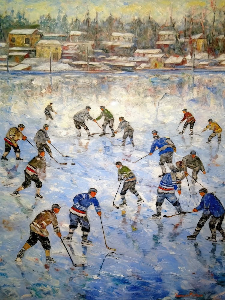 Ice Hockey In The Style Of Monet 2