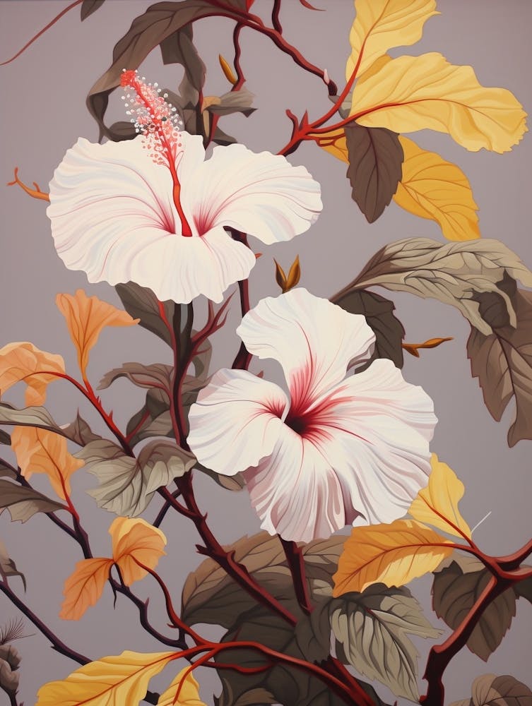 Hibiscus 4 Flower Painting