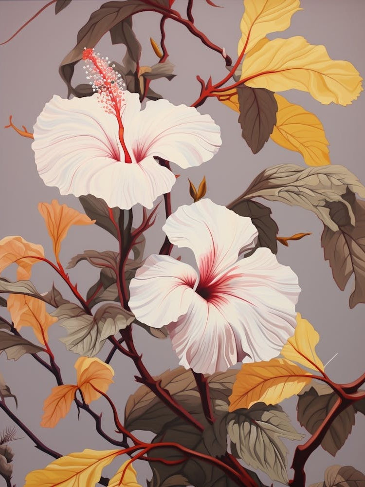 Hibiscus 4 Flower Painting