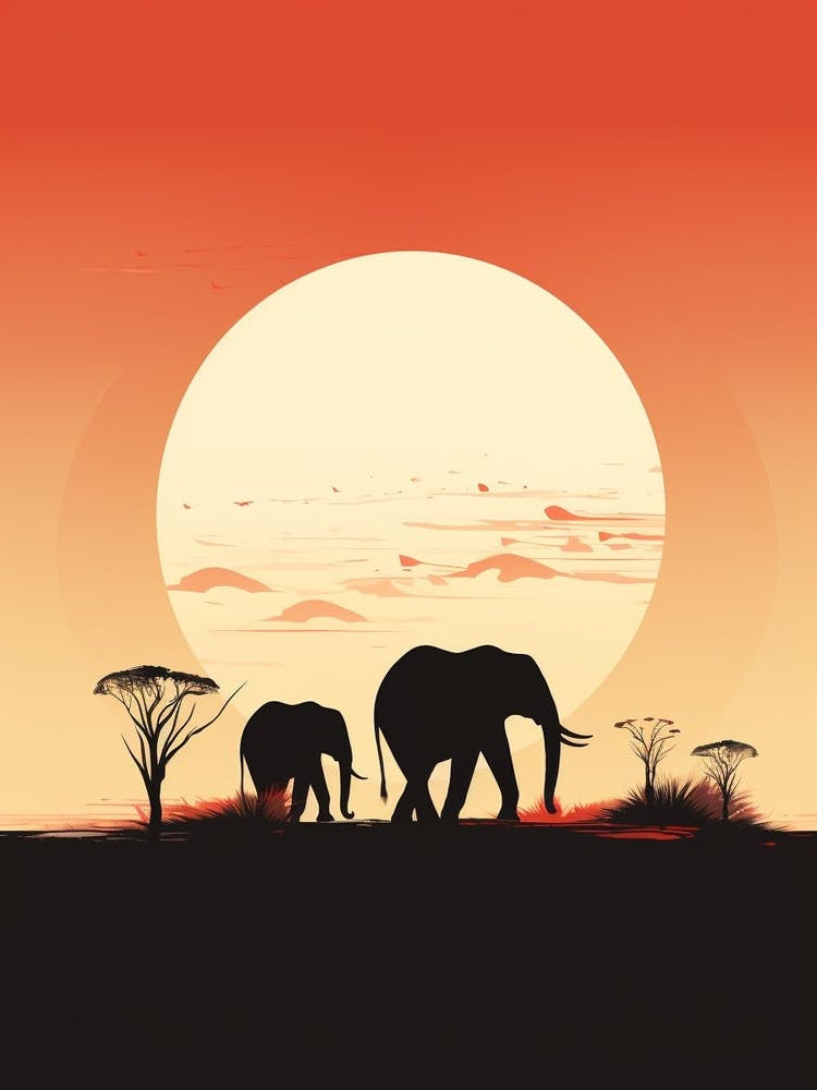 Elephant Minimalist Abstract 4