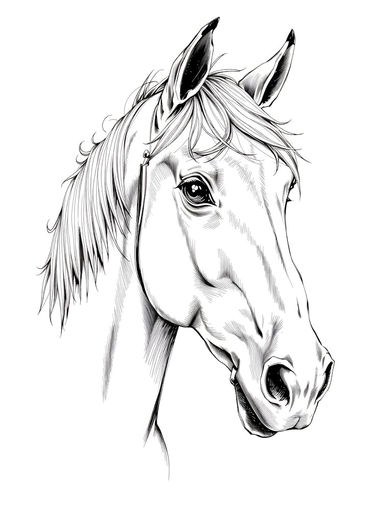 Horse Head Drawing