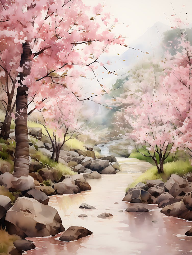 Beautiful Watercolor Cherry Blossom 3