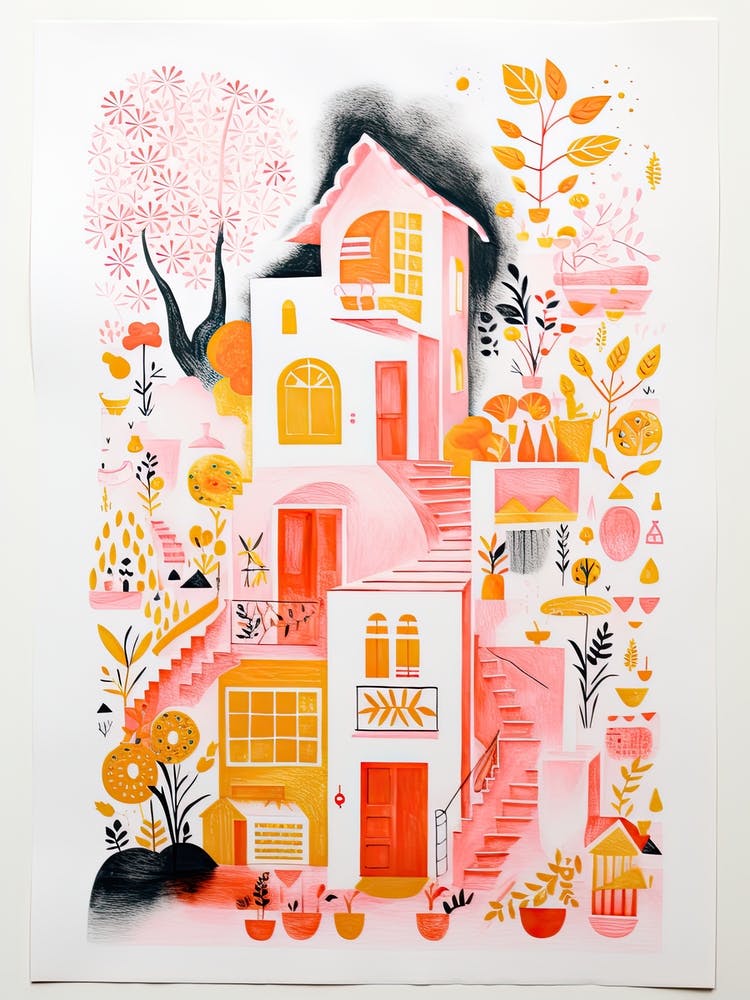 A House In Istanbul, Abstract Risograph Style 2
