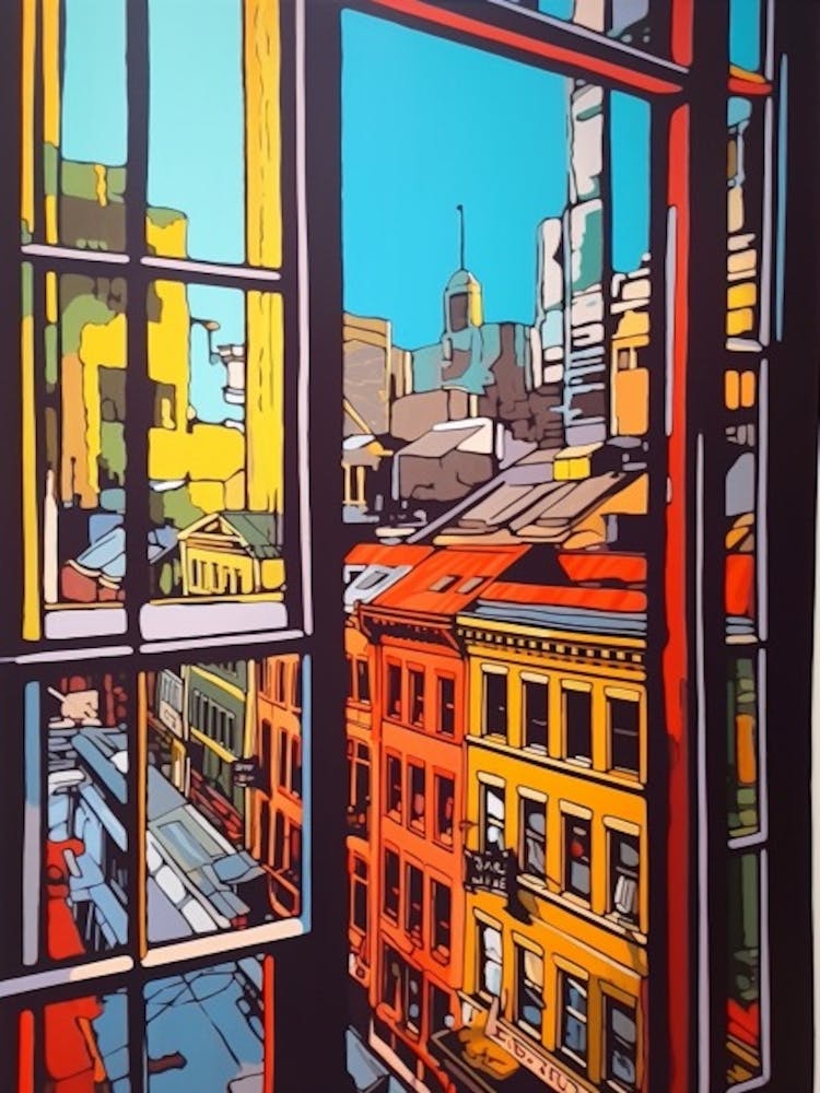 Window View Of Moscow Russia In The Style Of Pop Art 2