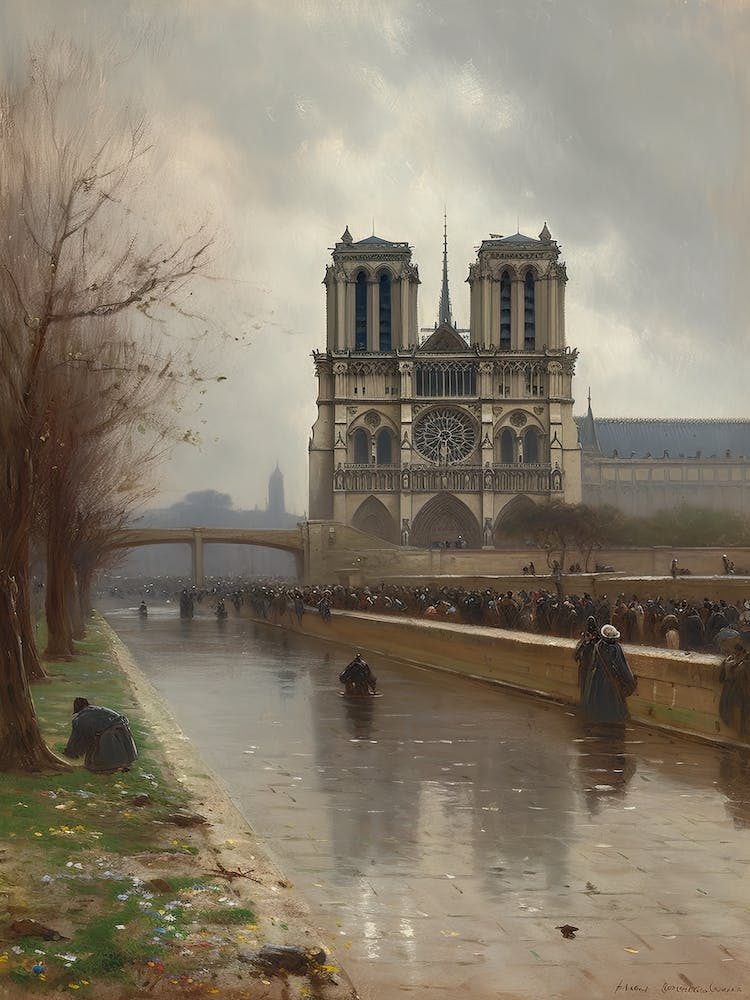 Notre Dame Paris France Camille Pissarro Style 6