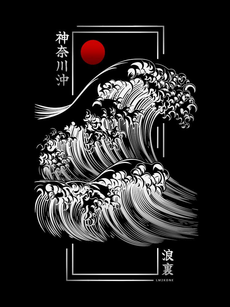 Modern Kanagawa's Wave - Silver