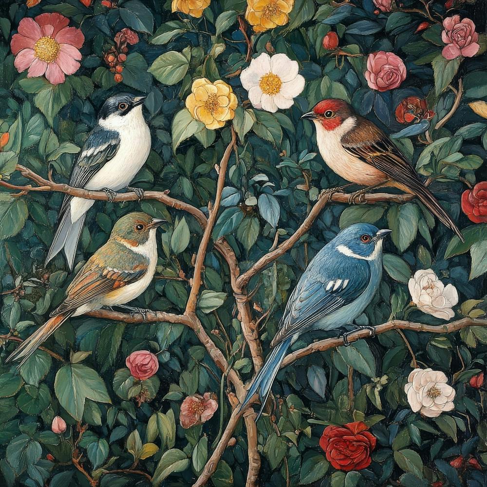 Oiseaux Dans Un Arbre Art 22