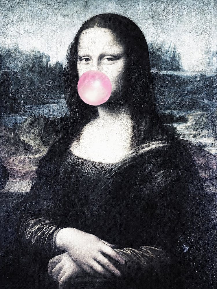 Mona Lisa Blowing Bubblegum