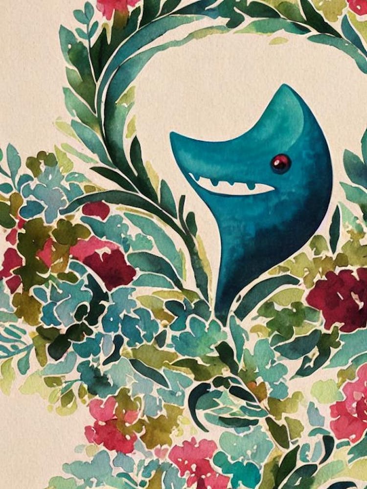 Megalodon Vintage Graphic Watercolour