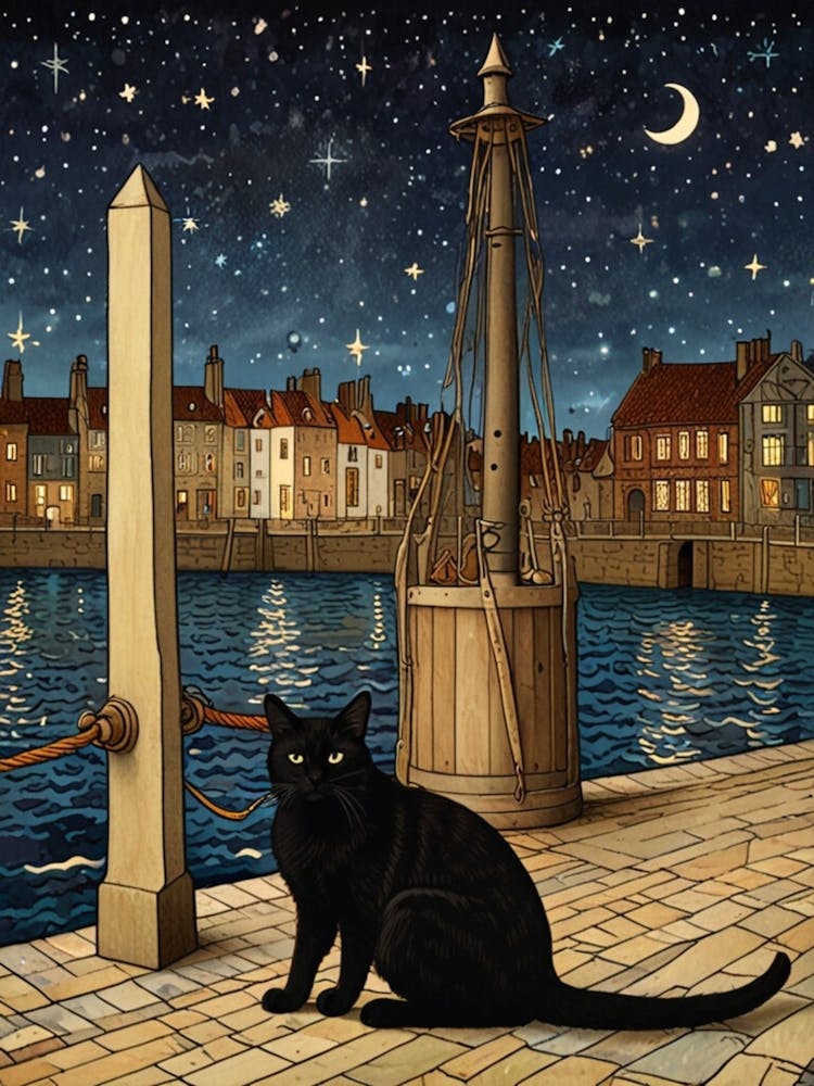 William Morris Cat At Night 3