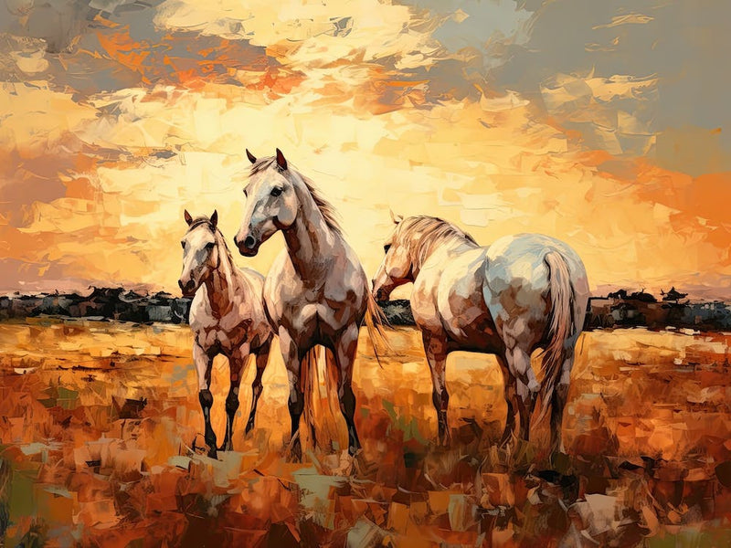 Horses Painting In Maasai Mara, Kenya, Landscape 4
