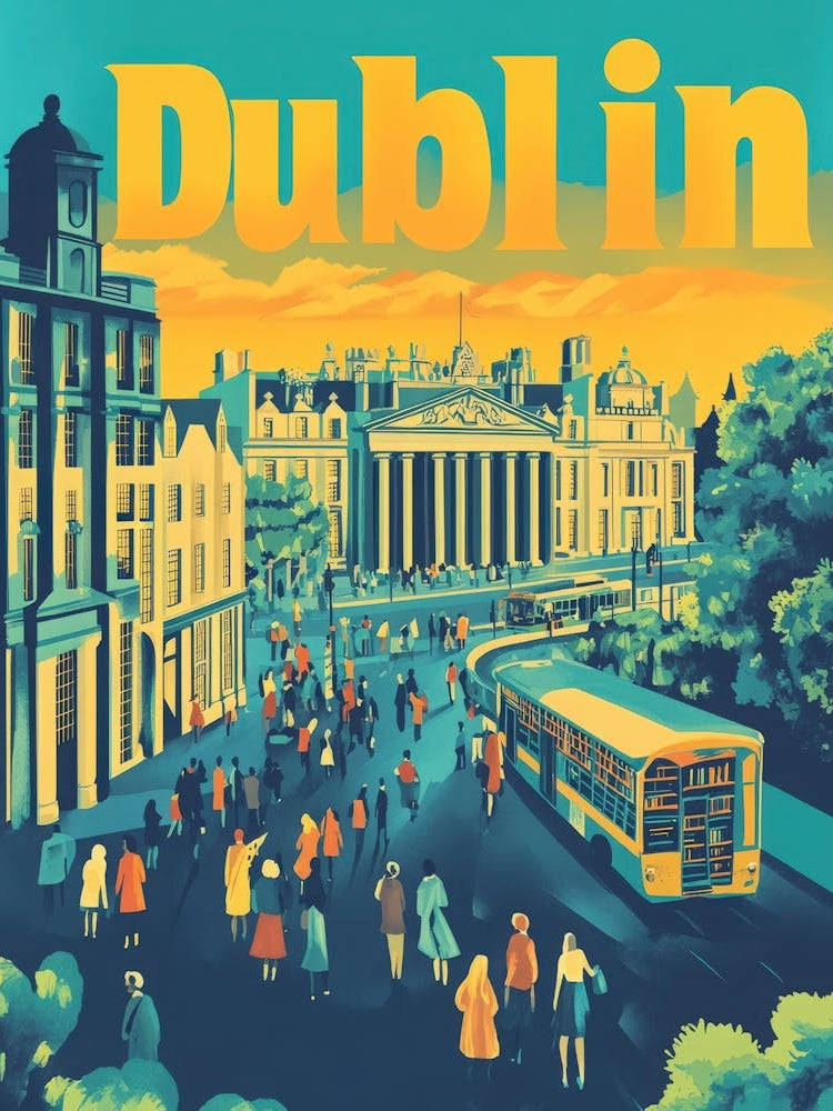 Aihrgdesign A 1970s Inspired Travel Poster For Dublin 2