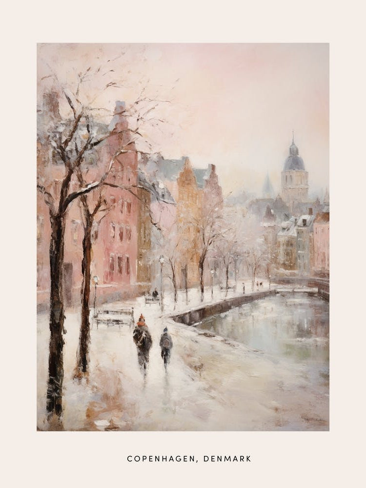 Dreamy Winter Painting Poster Copenhagen Denmark 5