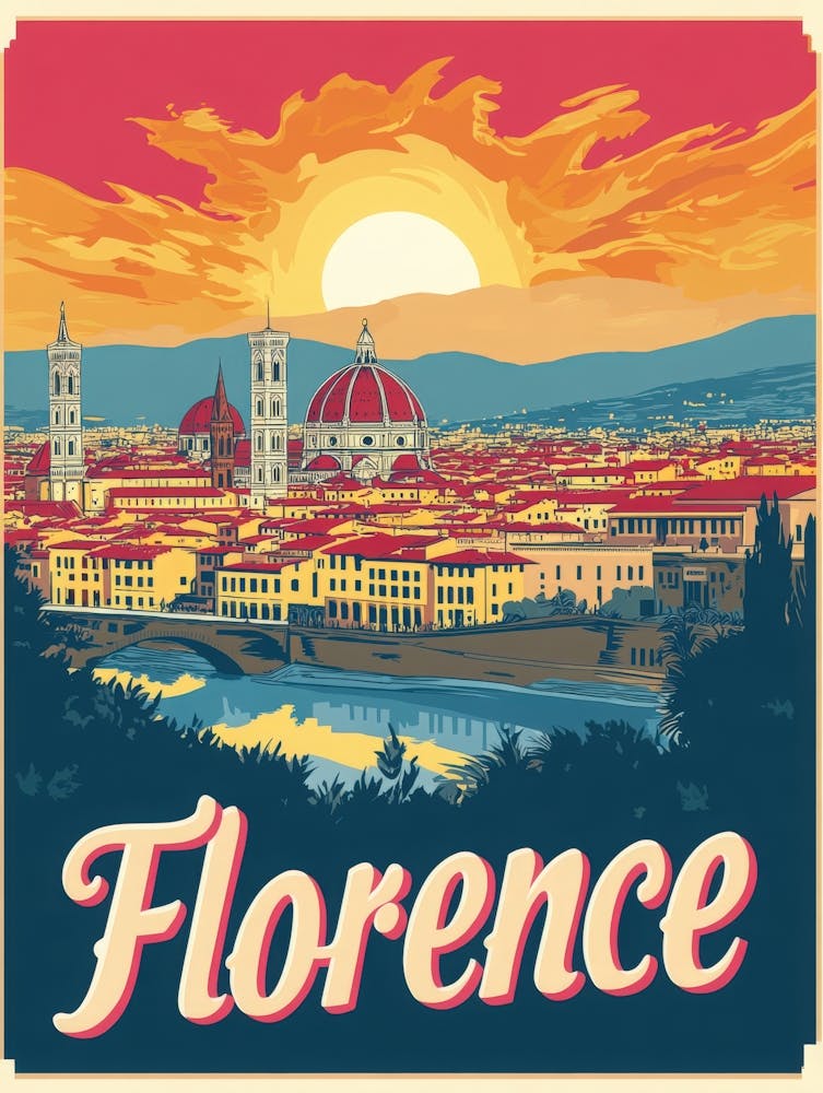 Aihrgdesign A Mid Century Modern Travel Poster For Florence 2