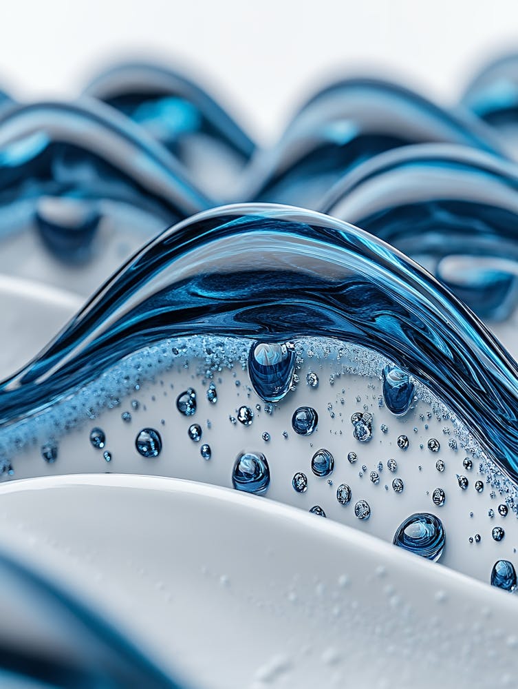 Blue Water Droplets