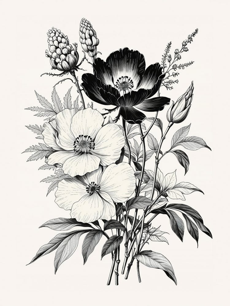 Black And White Flowers 2