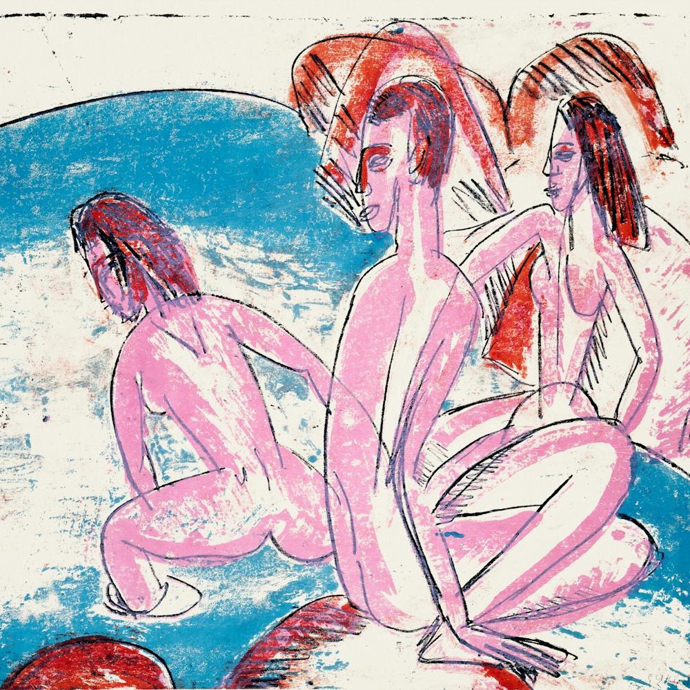 Trois Baigneuses Près des Pierres, Ernst Ludwig Kirchner Carré