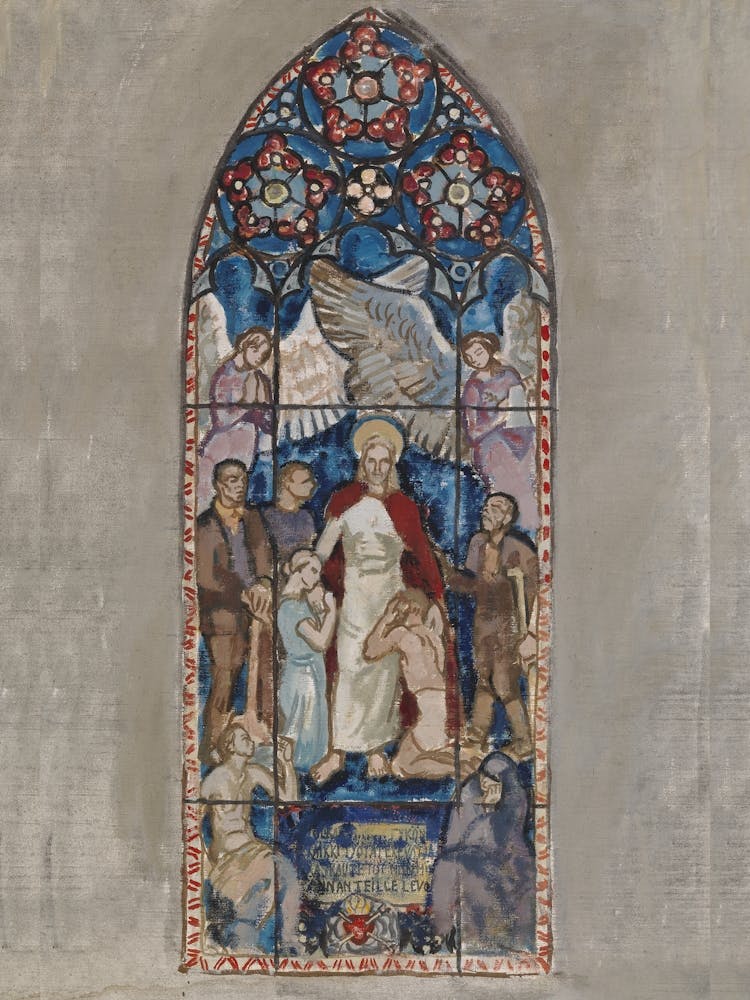 Come To Me, Sketch For A Stained Glass Window In Pori Church, 1924, By Magnus Enckell