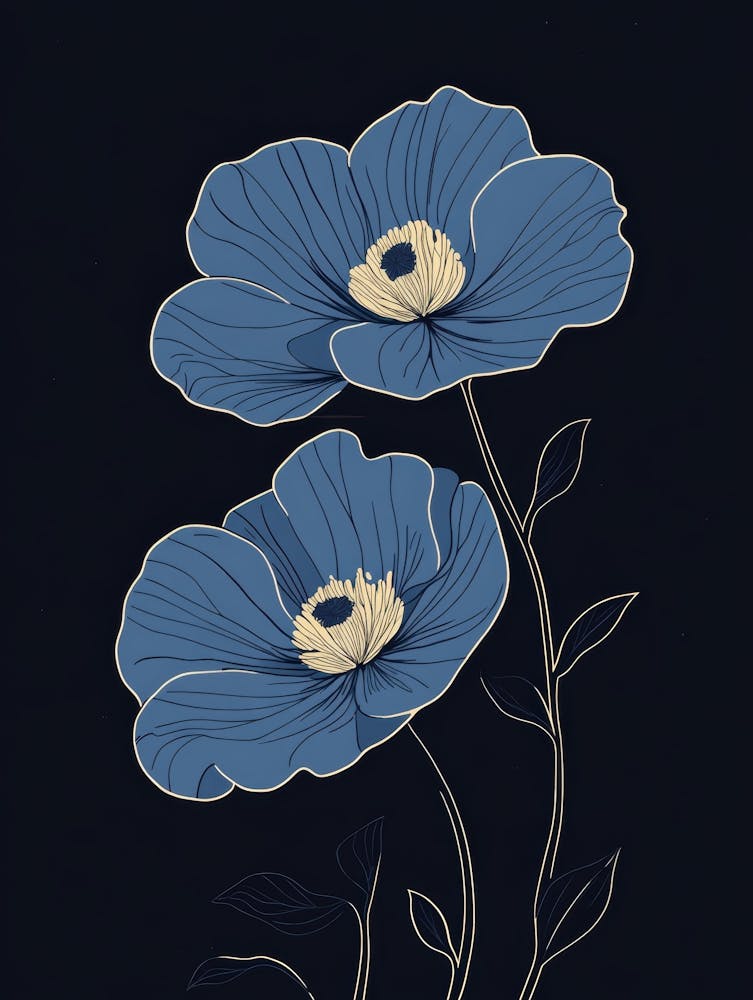 Blue Poppies Canvas Art