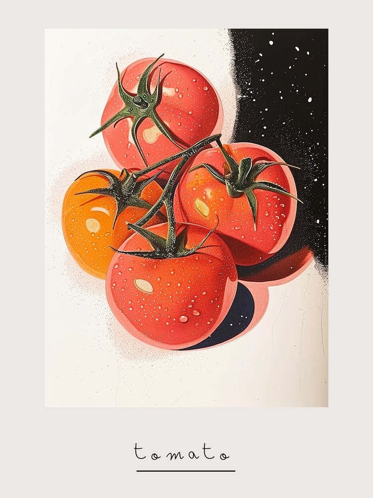 Art Deco Inspired Tomatoes Poster