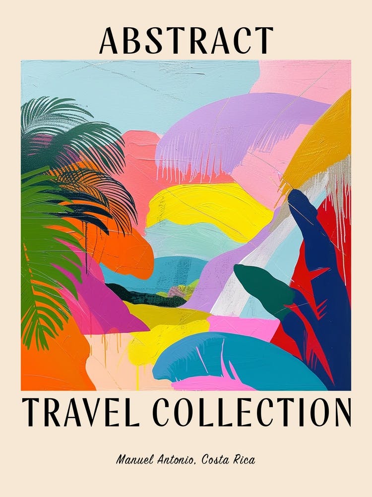 Abstract Travel Collection Poster Manuel Antonio Costa Rica 3
