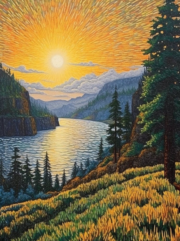 Columbia River Washington Retro Pop Art 13