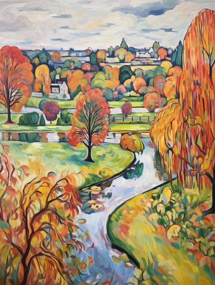 Autumn Gardens Painting Blenheim Palace Gardens 1