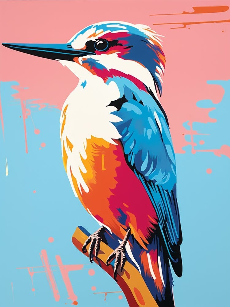 Andy Warhol Style Bird Kingfisher 1