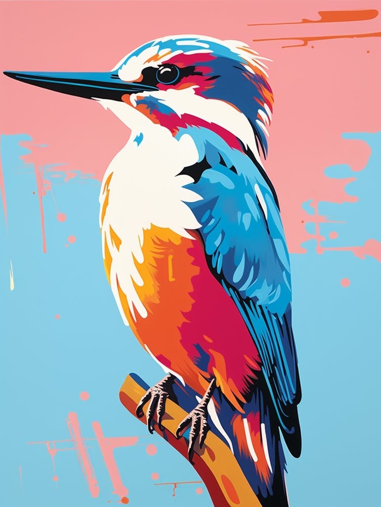 Andy Warhol Style Bird Kingfisher 1