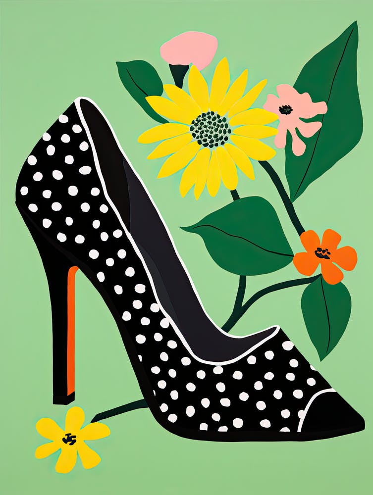 Shoe Serenity: Tranquil Flower Expressions