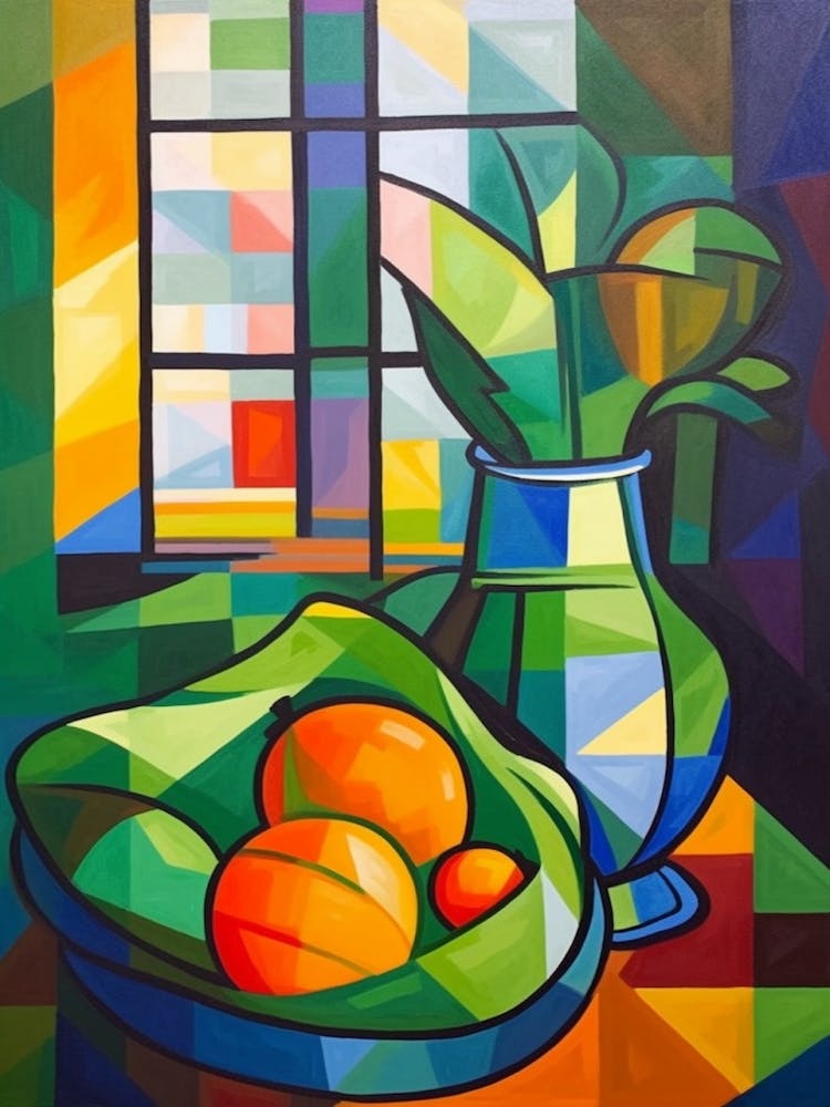 Sweet Pea Still Life Cubism Picasso Style