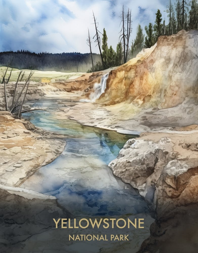 Parc de Yellowstone Aquarelle 2
