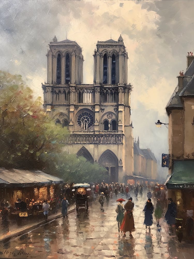 Notre Dame Paris France Camille Pissarro Style 2
