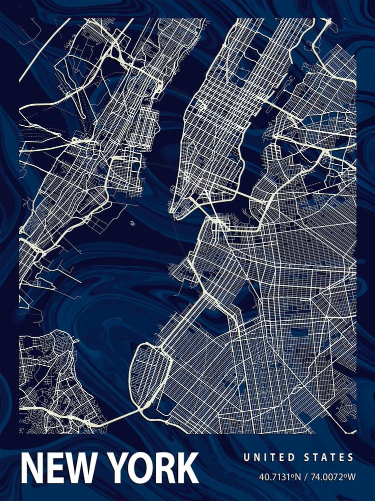 New York Crocus Marble Map