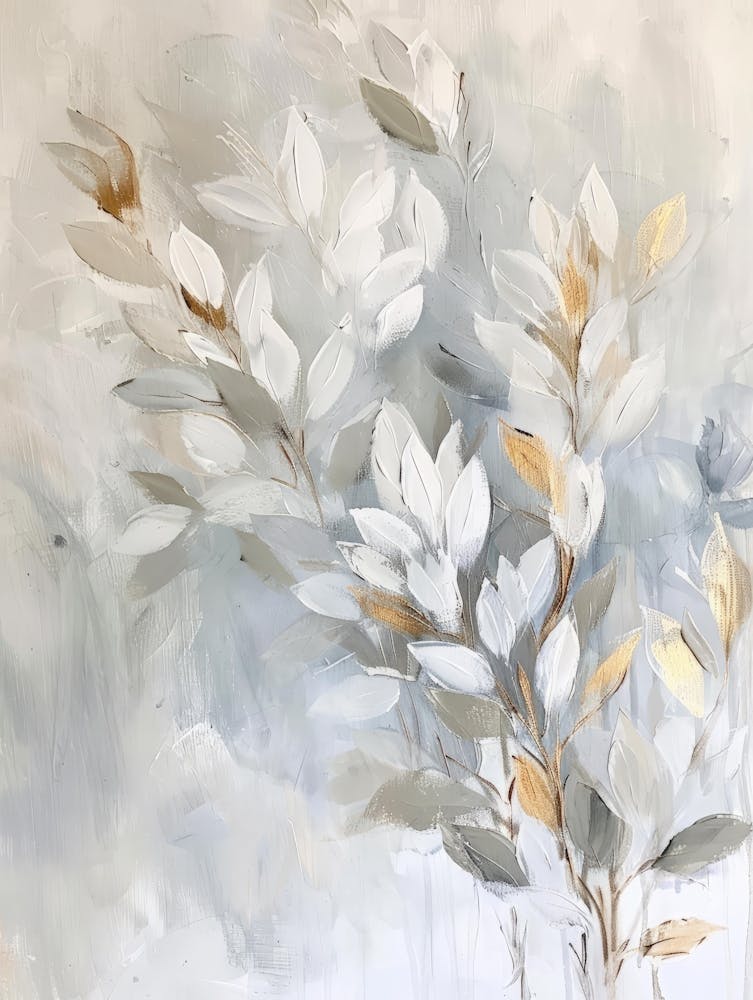 White And Gold Leaves 1