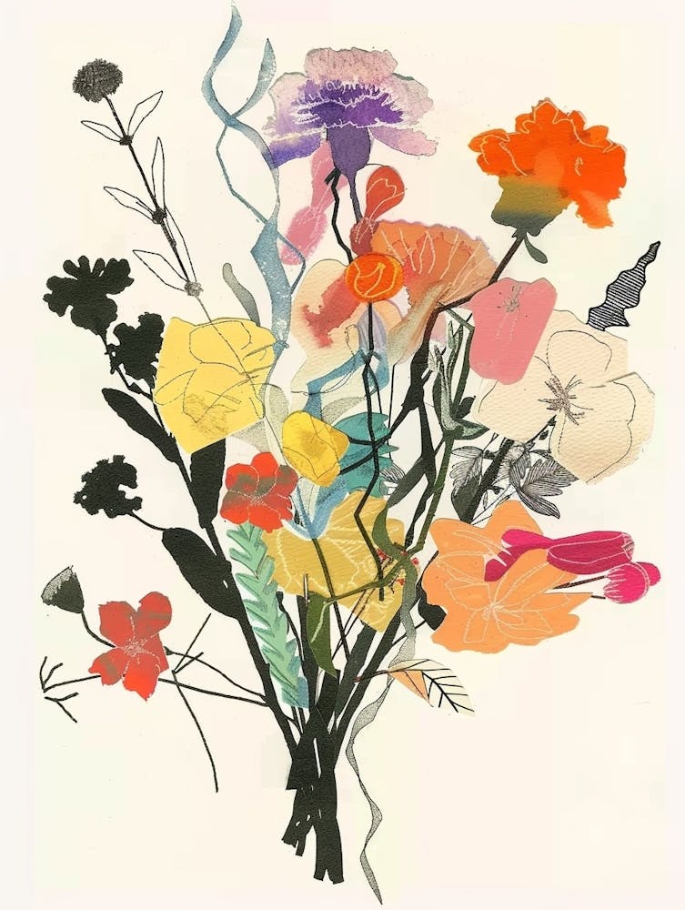 Marigold 2 Collage Flower Bouquet