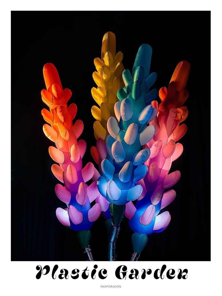 Bright Inflatable Flowers Poster Snapdragon