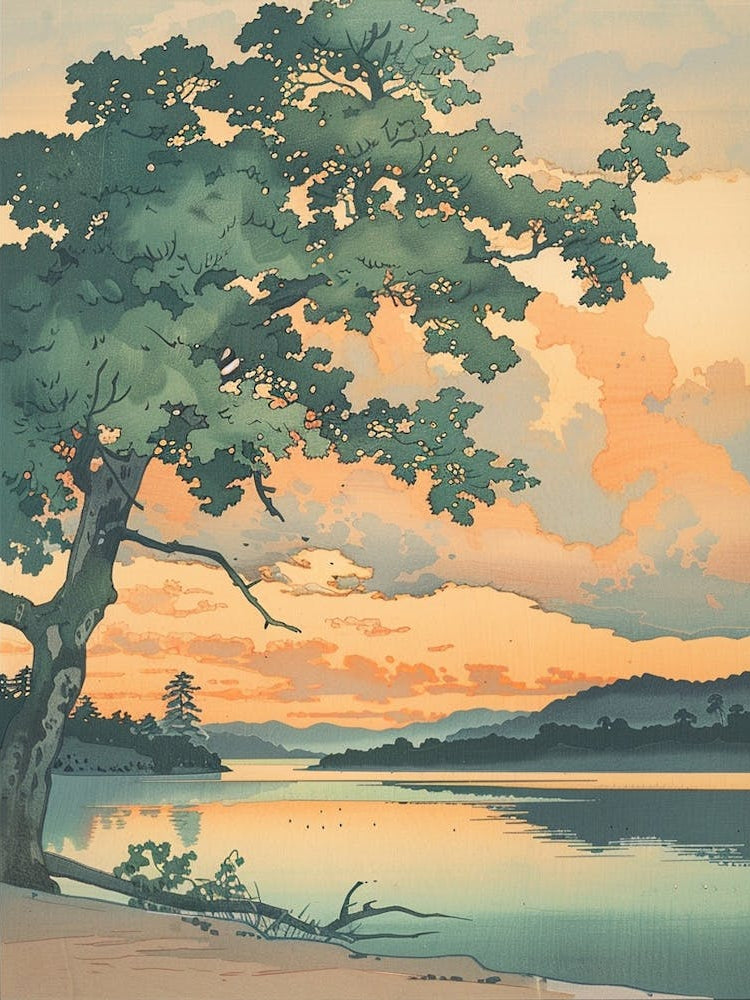 Yamanouchi Japan 2 Retro Illustration