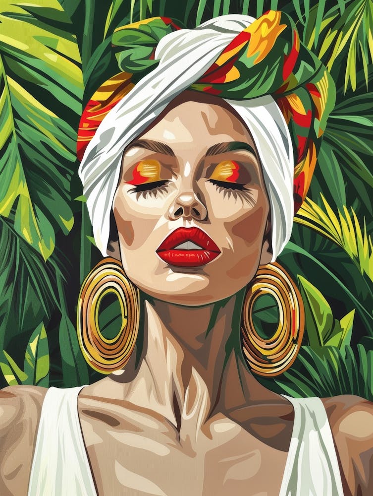 Tropical Woman In A Turban