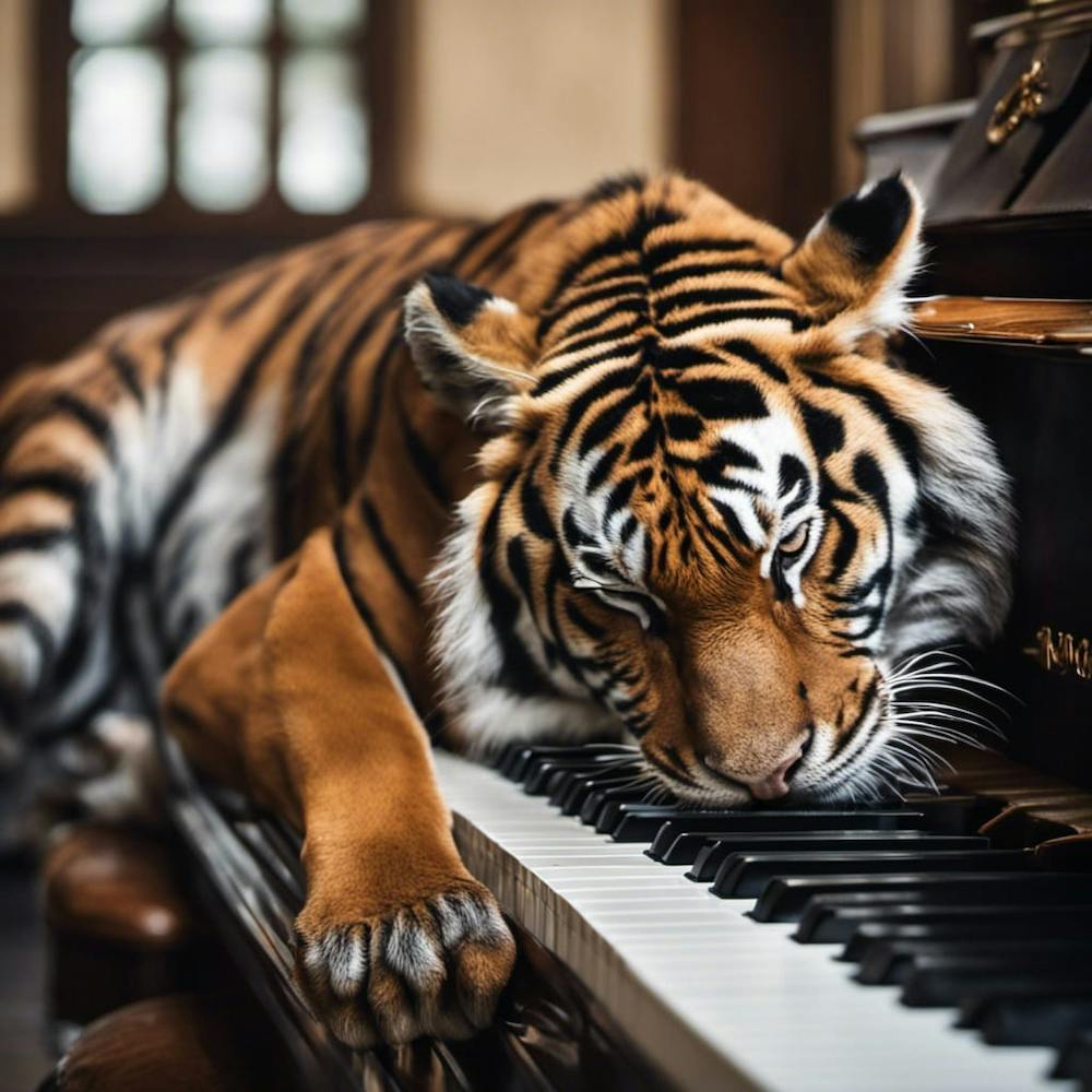 Playing tiger piano