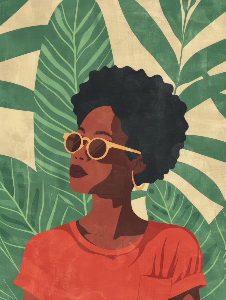 Femme Afro-Américaine à Lunettes de Soleil 6
